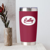Cranberry Red Stylized Wedding Bridesmaid Thermobecher