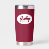 Cranberry Red Stylized Wedding Bridesmaid Thermobecher (Vorderseite)