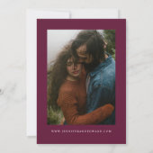 Cranberry Red Typografy Wedding Save The Date (Rückseite)
