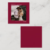 Cranberry Red Wedding Save the Date Foto Mini Mitteilungskarte (Vorne/Hinten)