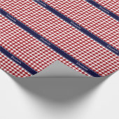 Cranberry Red Whit Hahnentrittmuster Navy Name Mon Geschenkpapier (Ecke)