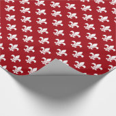 Cranberry Red White Lilie Pattern Geschenkpapier (Ecke)