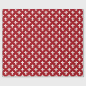 Cranberry Red White Lilie Pattern Geschenkpapier (Flach)