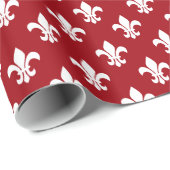 Cranberry Red White Lilie Pattern Geschenkpapier (Rolleneckpunkt)