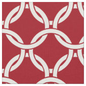 Cranberry Red, White Linked Circles Muster #1 Stoff (Nahaufnahme)