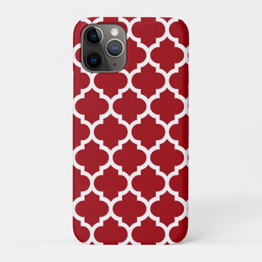 Cranberry Red White marokkanisches Quatrefolienmus Case-Mate iPhone Hülle (Rückseite)
