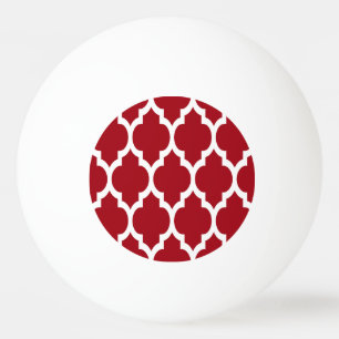 Cranberry Red White marokkanisches Quatrefolienmus Tischtennisball