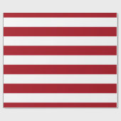 Cranberry Red, White XL Streifen Muster Geschenkpapier (Flach)