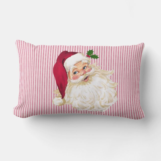 Cranberry Santa Claus Red & White Strip Lendenkissen (Vorderseite)