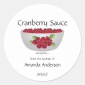 Cranberry Sauce Canning Runder Aufkleber (Vorderseite)