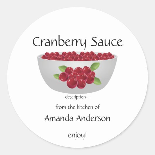 Cranberry Sauce Canning Runder Aufkleber (Vorderseite)