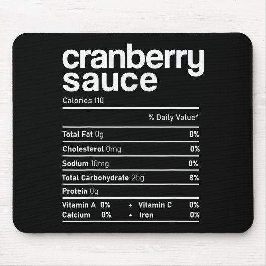 Cranberry Sauce Nutrition Funny Thanksgiving Chris Mousepad (Vorne)