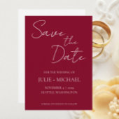 Cranberry Simple Style Wedding Save The Date