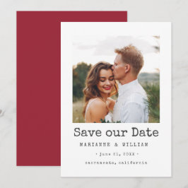 Cranberry SQUARE Foto Hochzeit speichern Sie das D Save The Date
