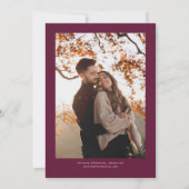 Cranberry Squiggly Wavy Frame Wedding Save The Date (Rückseite)