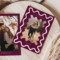 Cranberry Squiggly Wavy Frame Wedding