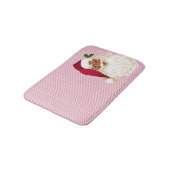 Cranberry Stripe Black Santa Claus Badematte (Schrägansicht)