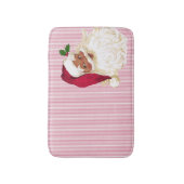 Cranberry Stripe Black Santa Claus Badematte (Vorderseite Vertikal)