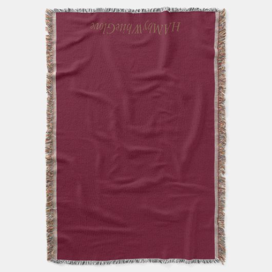 Cranberry/Tan Throw Blanket - HAMbyWhiteGlove Decke (Vorderseite Vertikal)
