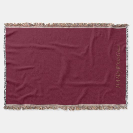 Cranberry/Tan Throw Blanket - HAMbyWhiteGlove Decke (Vorderseite)