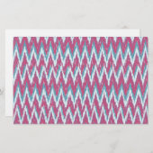 Cranberry und Aquamarines iKat ZigZag Muster Briefpapier (Vorne/Hinten)