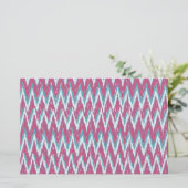 Cranberry und Aquamarines iKat ZigZag Muster Briefpapier (Stehend Vorderseite)