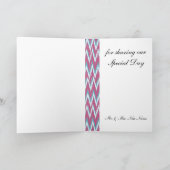 Cranberry und Aquamarines iKat ZigZag Muster Dankeskarte (Innenseite)