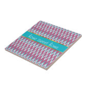 Cranberry und Aquamarines iKat ZigZag Muster Fliese (Seite)