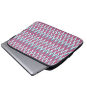 Cranberry und Aquamarines iKat ZigZag Muster Laptopschutzhülle (Vorne Knopf)