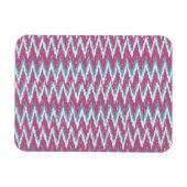 Cranberry und Aquamarines iKat ZigZag Muster Magnet (Horizontal)