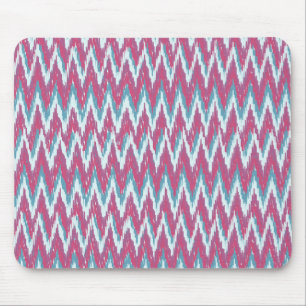Cranberry und Aquamarines iKat ZigZag Muster Mousepad