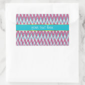 Cranberry und Aquamarines iKat ZigZag Muster Rechteckiger Aufkleber (Tasche)