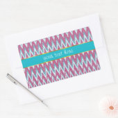 Cranberry und Aquamarines iKat ZigZag Muster Rechteckiger Aufkleber (Umschlag)