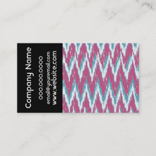 Cranberry und Aquamarines iKat ZigZag Muster Visitenkarte