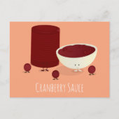 Cranberry und Cranberry Sauce Zeichen Postkarte (Vorderseite)