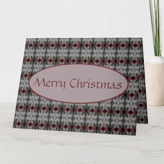 Cranberry und Graumuster Dankeskarte (Vorderseite)