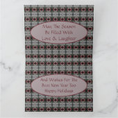 Cranberry und Graumuster Dankeskarte (Innenseite)