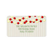 Cranberry und Popcorn Rustikale Beadboard Weihnach Adressaufkleber (Vorne)