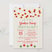 Cranberry und Popcorn Rustikale Beadboard Weihnach Einladung (Vorderseite)