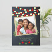 Cranberry und Popcorn Rustikales Foto Weihnachten (Stehend Vorderseite)