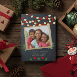 Cranberry und Popcorn Rustikales Foto Weihnachten