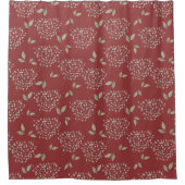 Cranberry und Sage Watercolor Blumenmuster Duschvorhang (Vorderseite)