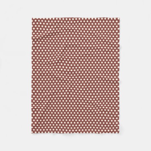 Cranberry und White Polka Dot Fleecedecke (Vorderseite)