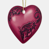 Cranberry w Black Keramik Ornament (Links)