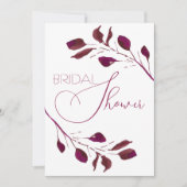 Cranberry Watercolor Brautparty Einladung (Vorderseite)