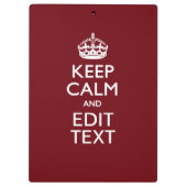 Cranberry Wein Burgund Behalten Ruhe haben Ihren T Klemmbrett (Rückseite)