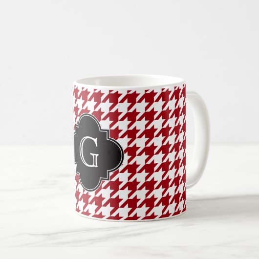 Cranberry Welches Hahnentrittmuster Blk Quatrefoli Kaffeetasse (VorderseiteRechts)