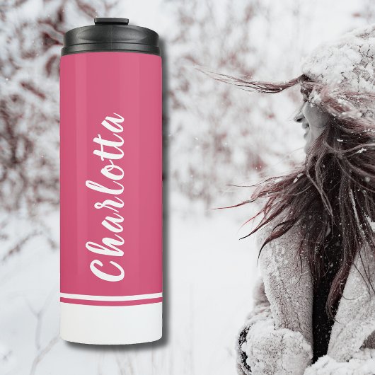 Cranberry White | elegant | Minimal | Angepasst Thermosbecher