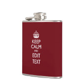 Cranberry Wine Burgund Behalte Ruhe und Ihren Text Flachmann (Links)