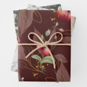 Cranberry Winter Floral Geschenkpapier Set (Beispiel)